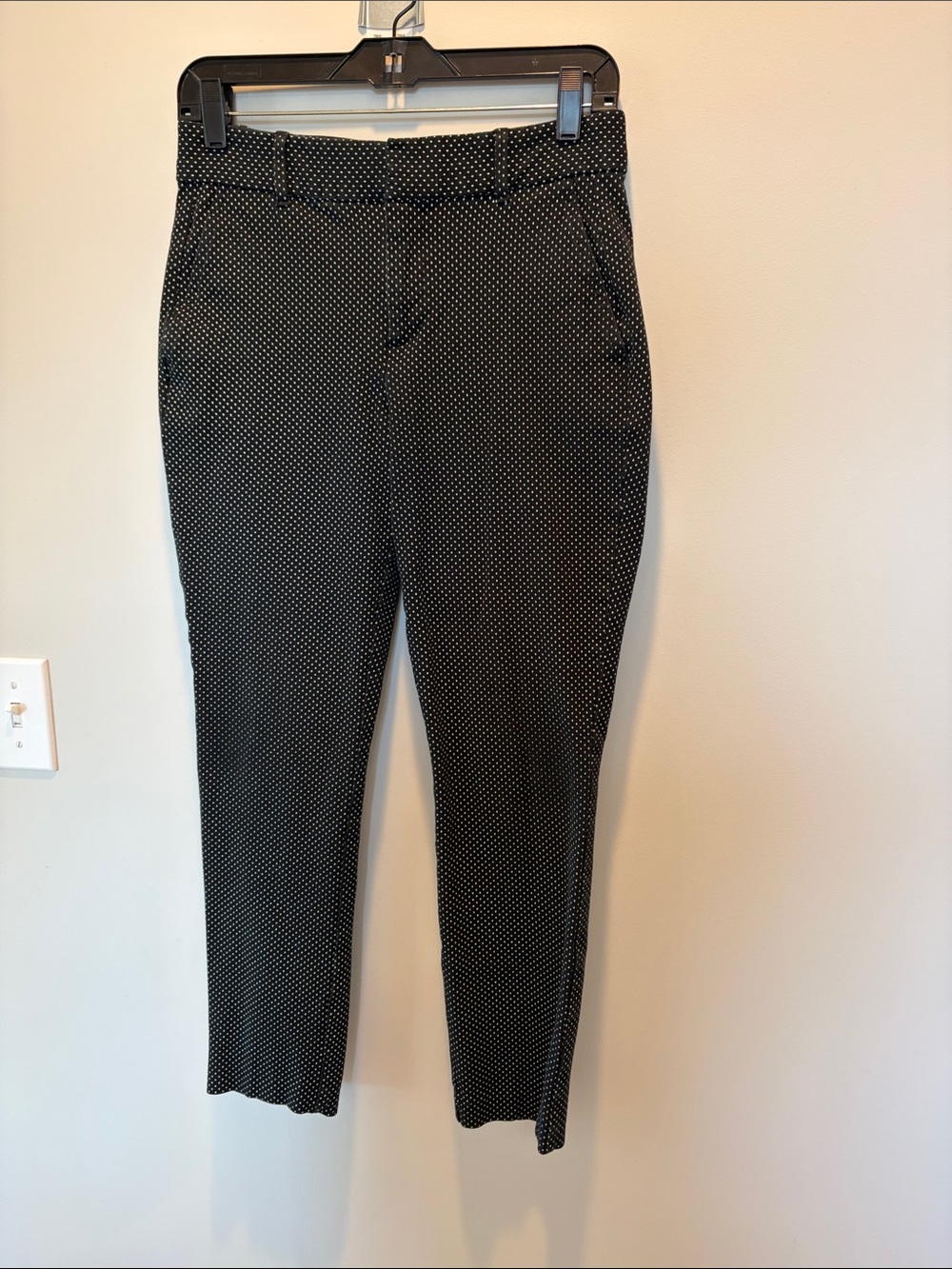 GAP Black Ankle Pants with White Microdot Print